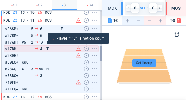 Match validation and forced code saving - VolleyStation